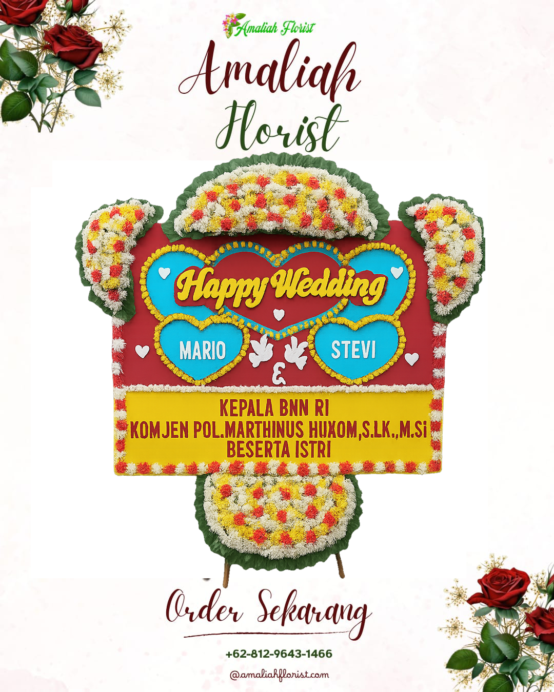 Papan Bunga Pernikahan Pengasih